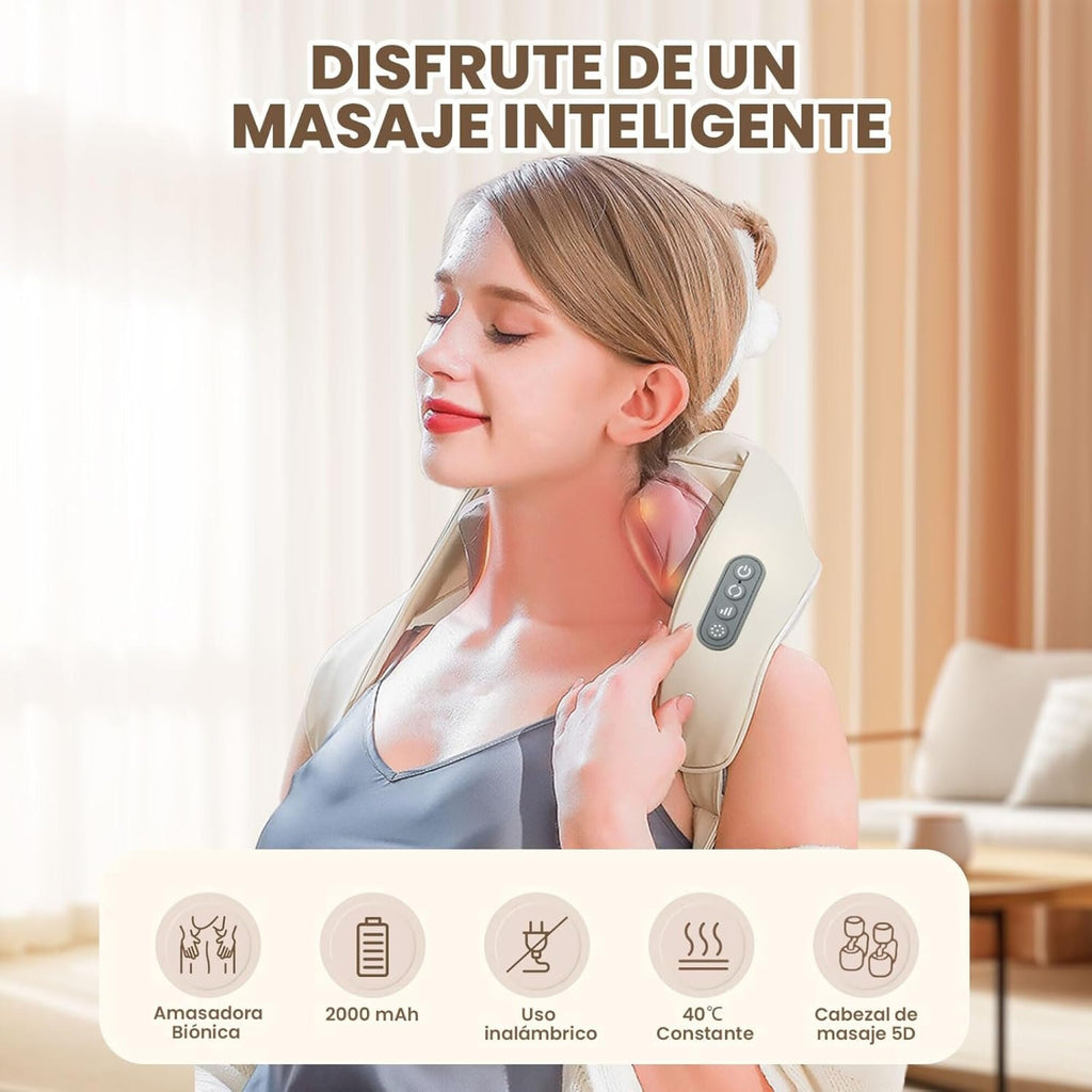 Masajeador Cervical Goldtech Electrico Espalda Cuello Hombro