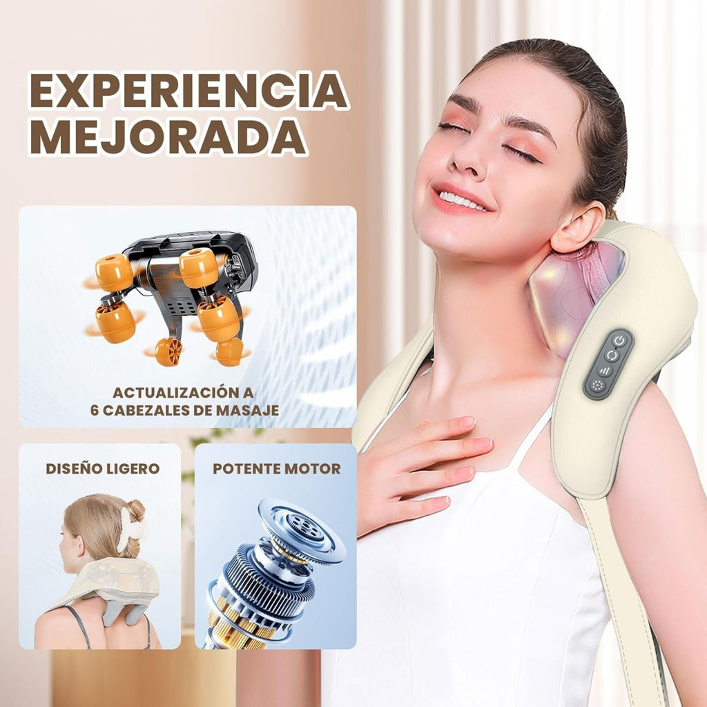 Masajeador Cervical Goldtech Electrico Espalda Cuello Hombro