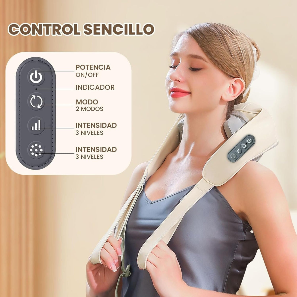 Masajeador Cervical Goldtech Electrico Espalda Cuello Hombro