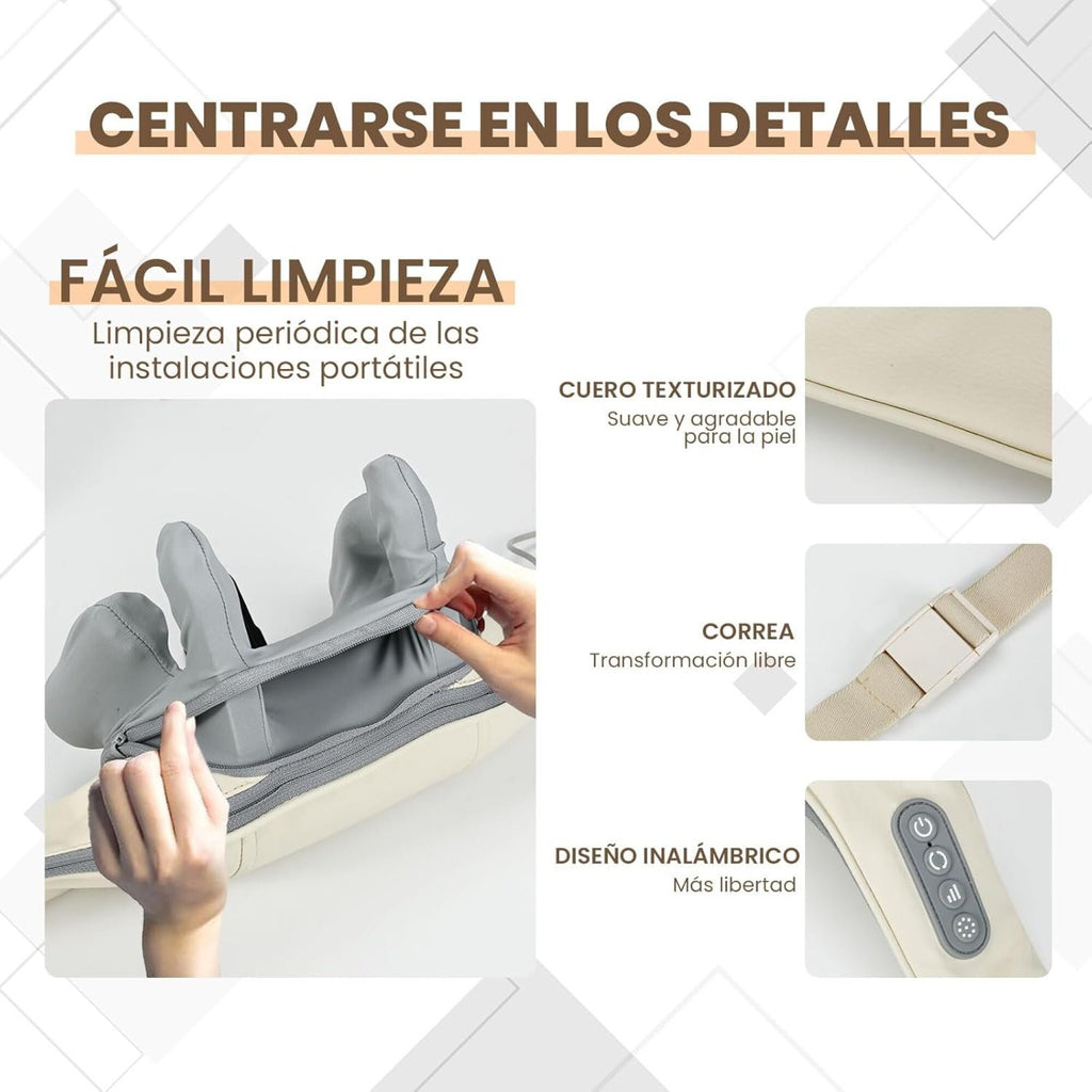 Masajeador Cervical Goldtech Electrico Espalda Cuello Hombro