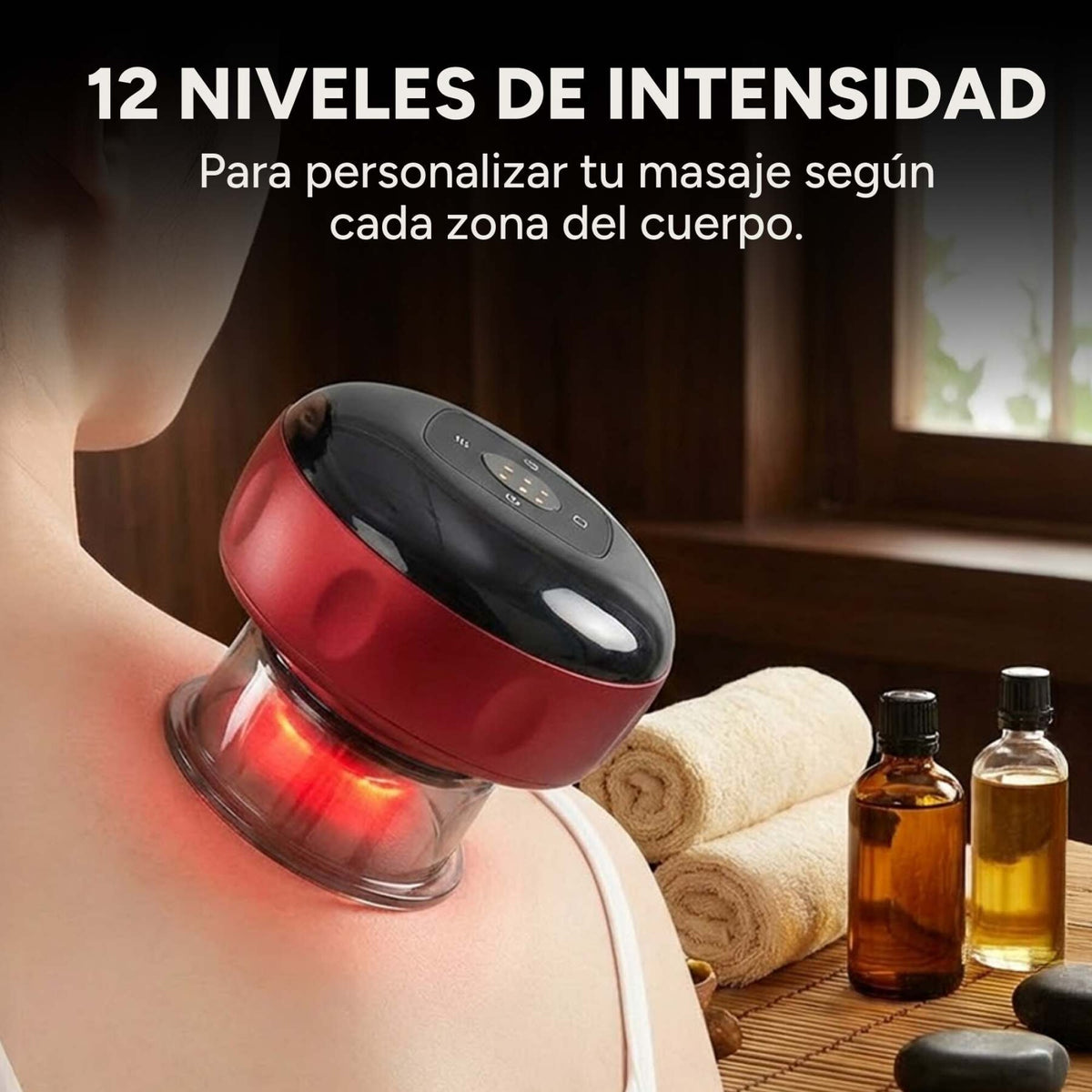 Masajeador Eléctrico Ventosa Vacío Recargable Terapeutico