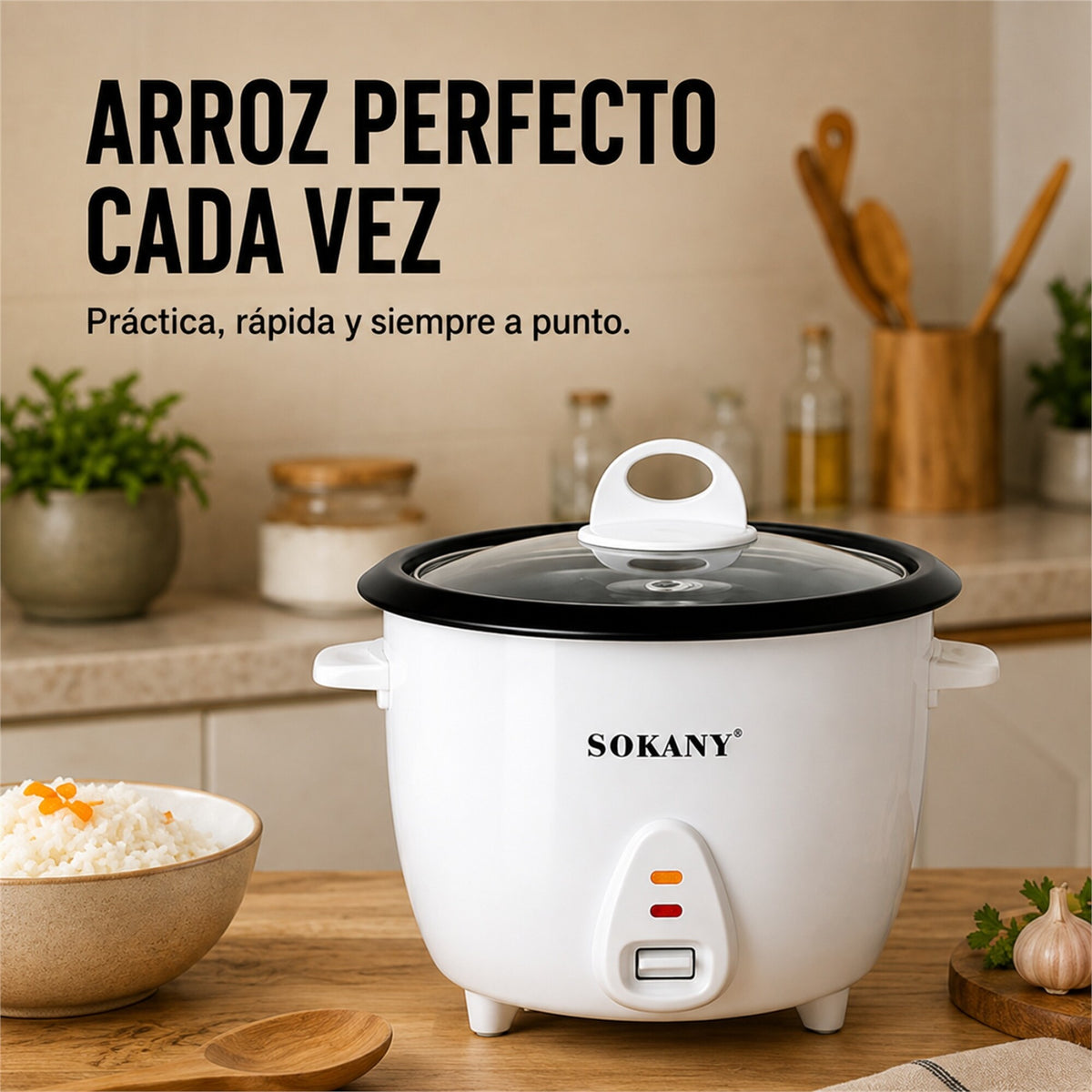 Olla Arrocera Eléctrica Sokany 1.8 L 700W con Keep Warm