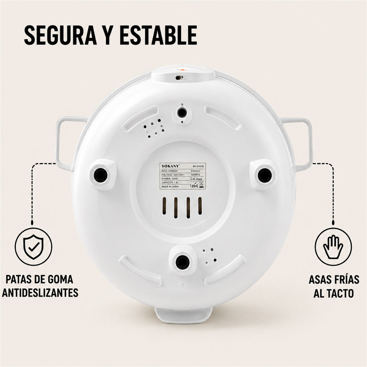 Olla Arrocera Eléctrica Sokany 1.8 L 700W con Keep Warm