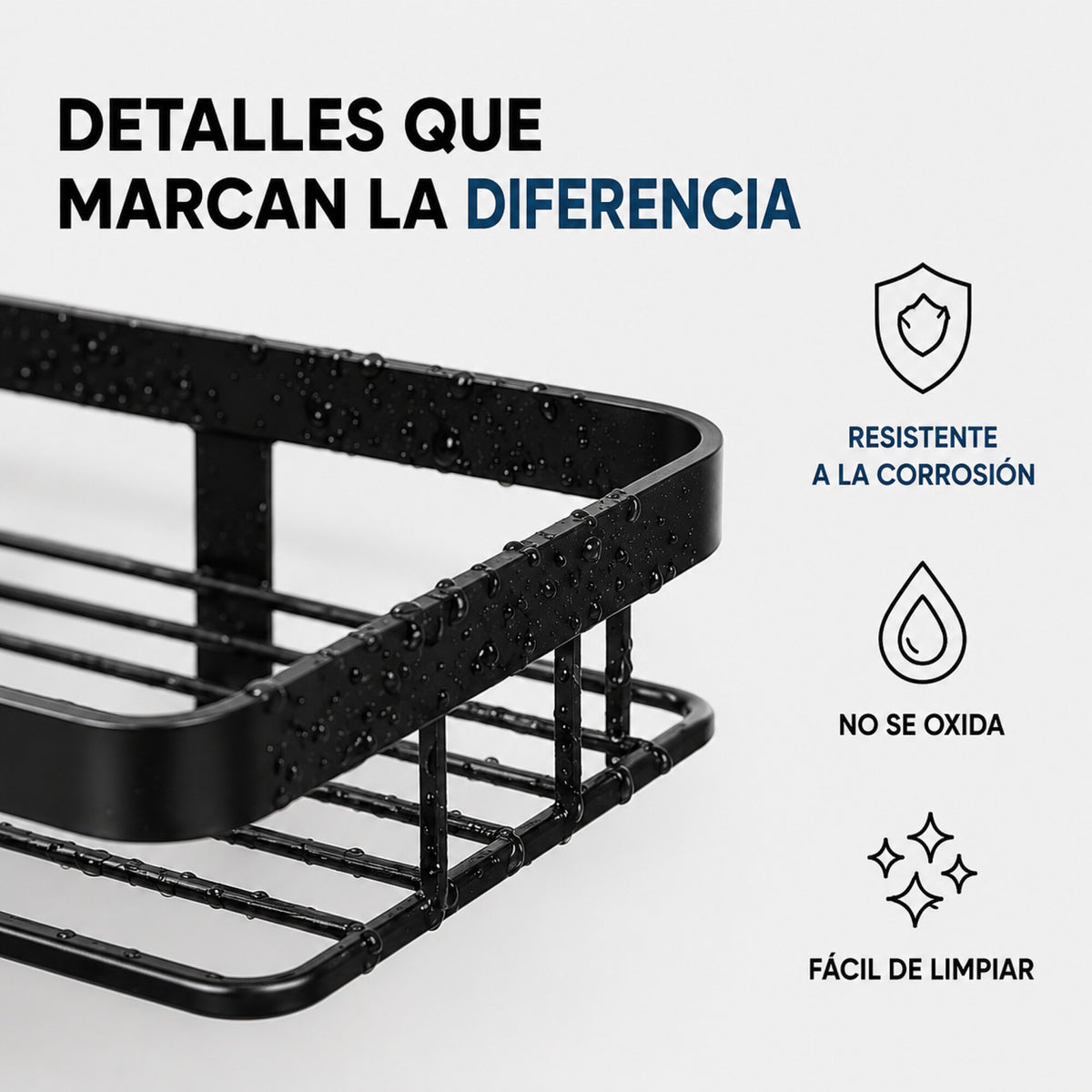 Organizador Baño Estante 5 Piezas Adhesivo Acero Inoxidable