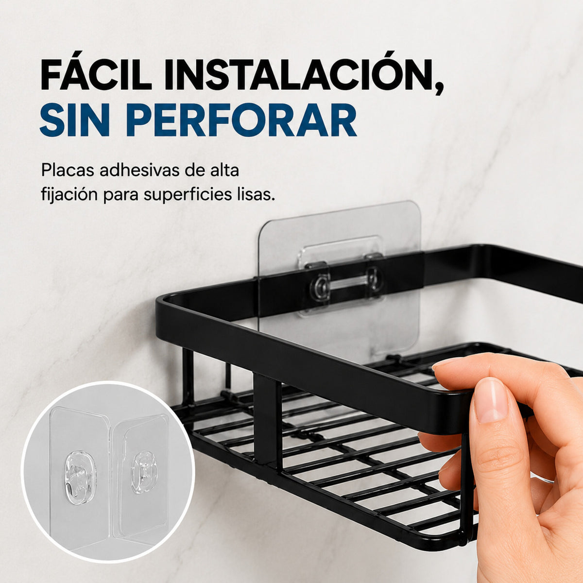Organizador Baño Estante 5 Piezas Adhesivo Acero Inoxidable