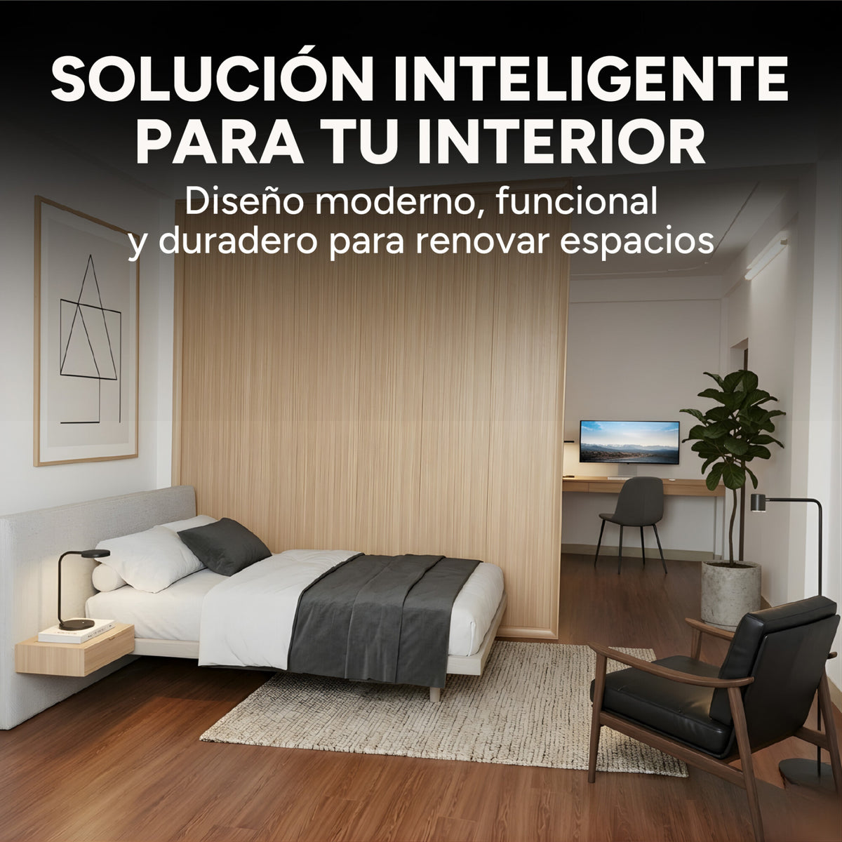 Panel Divisor Separador Ambientes 2,4 x 2,90m + 2 Rieles 3m