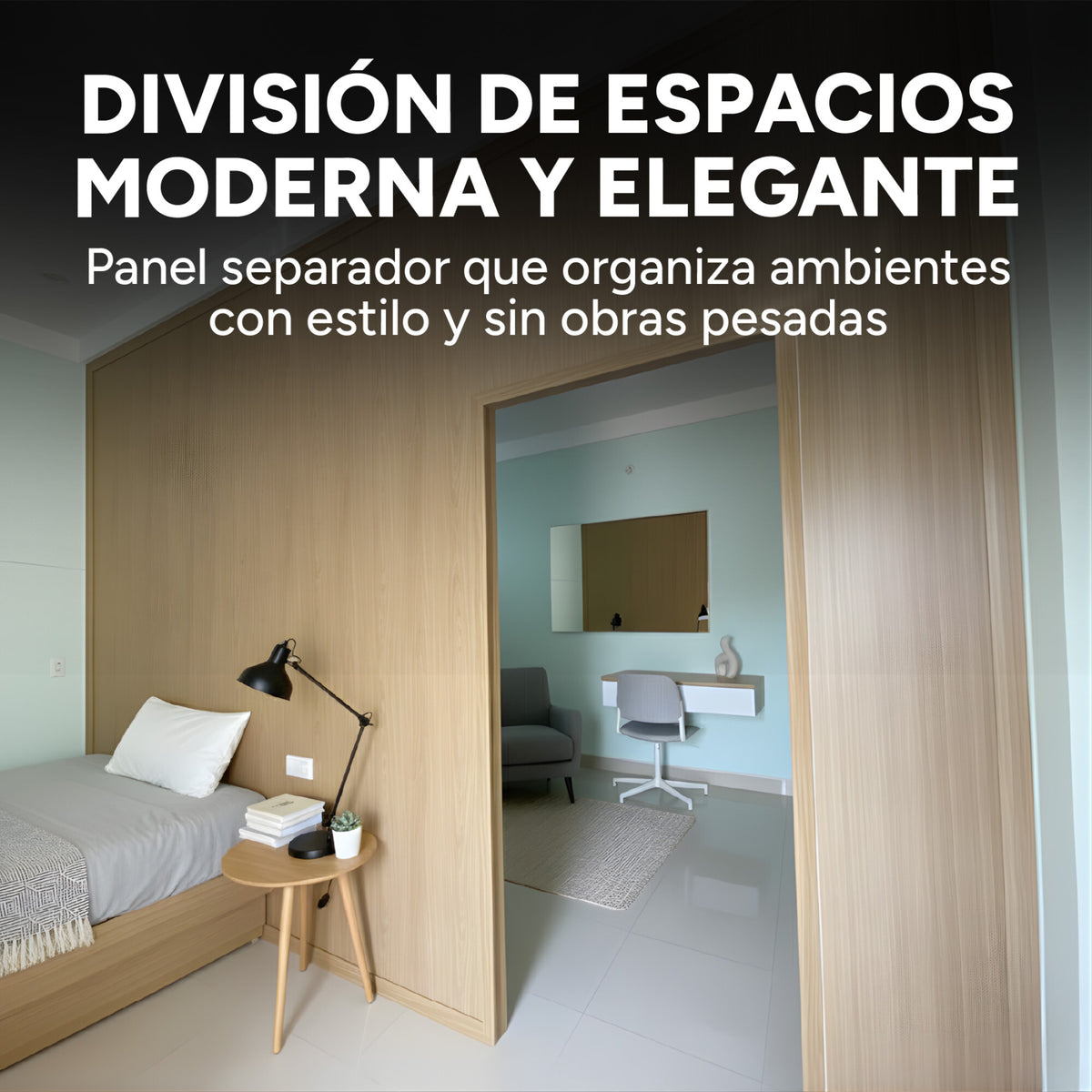 Panel Divisor Separador Ambientes 2,4 x 2,90m + 2 Rieles 3m