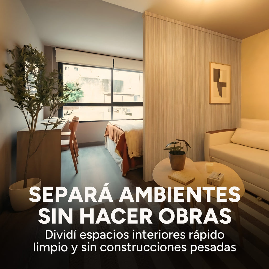 Panel Divisor Separador Ambientes 2 x 2,90m + 4 Rieles 3m