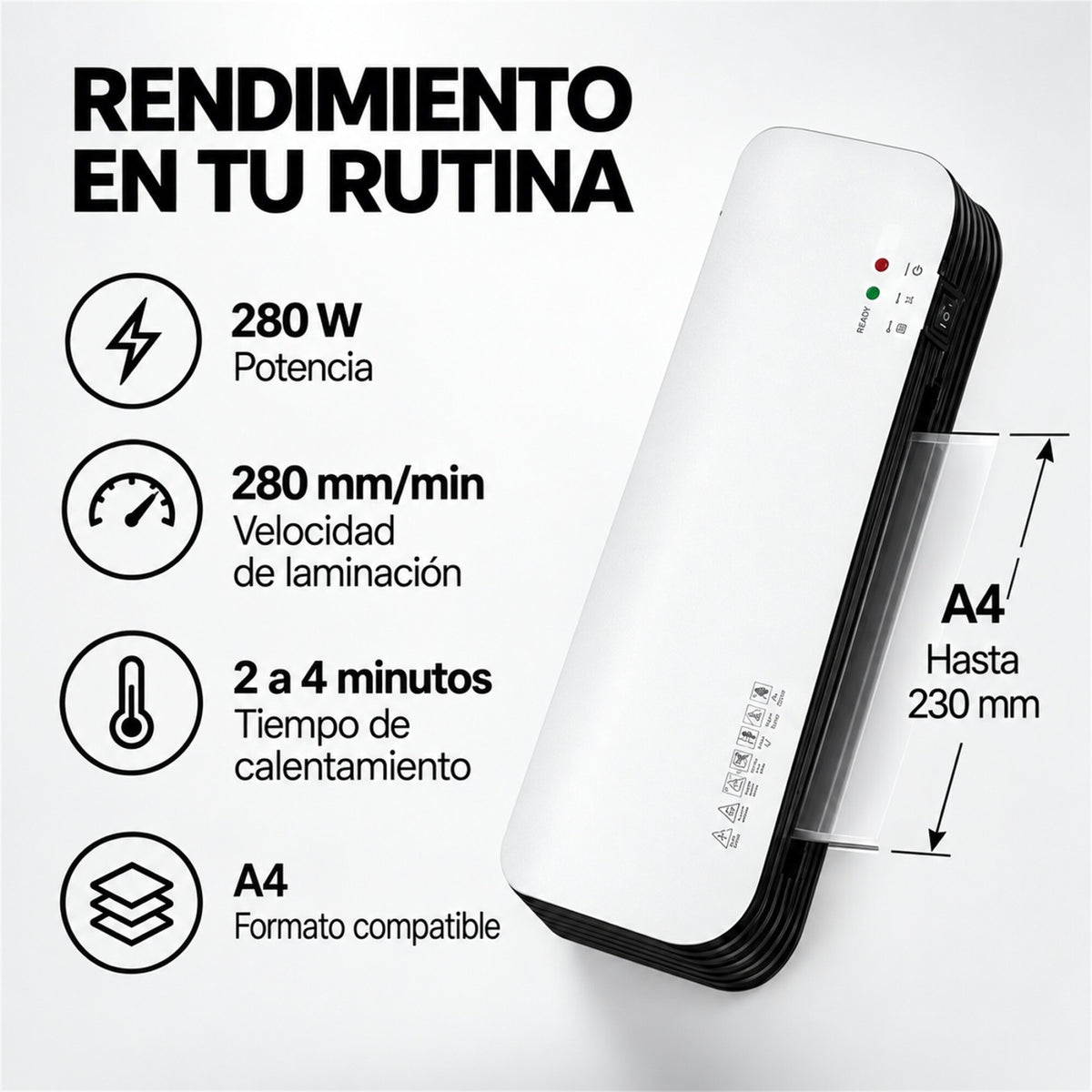 Plastificadora Laminadora A4 Frío Calor 220V