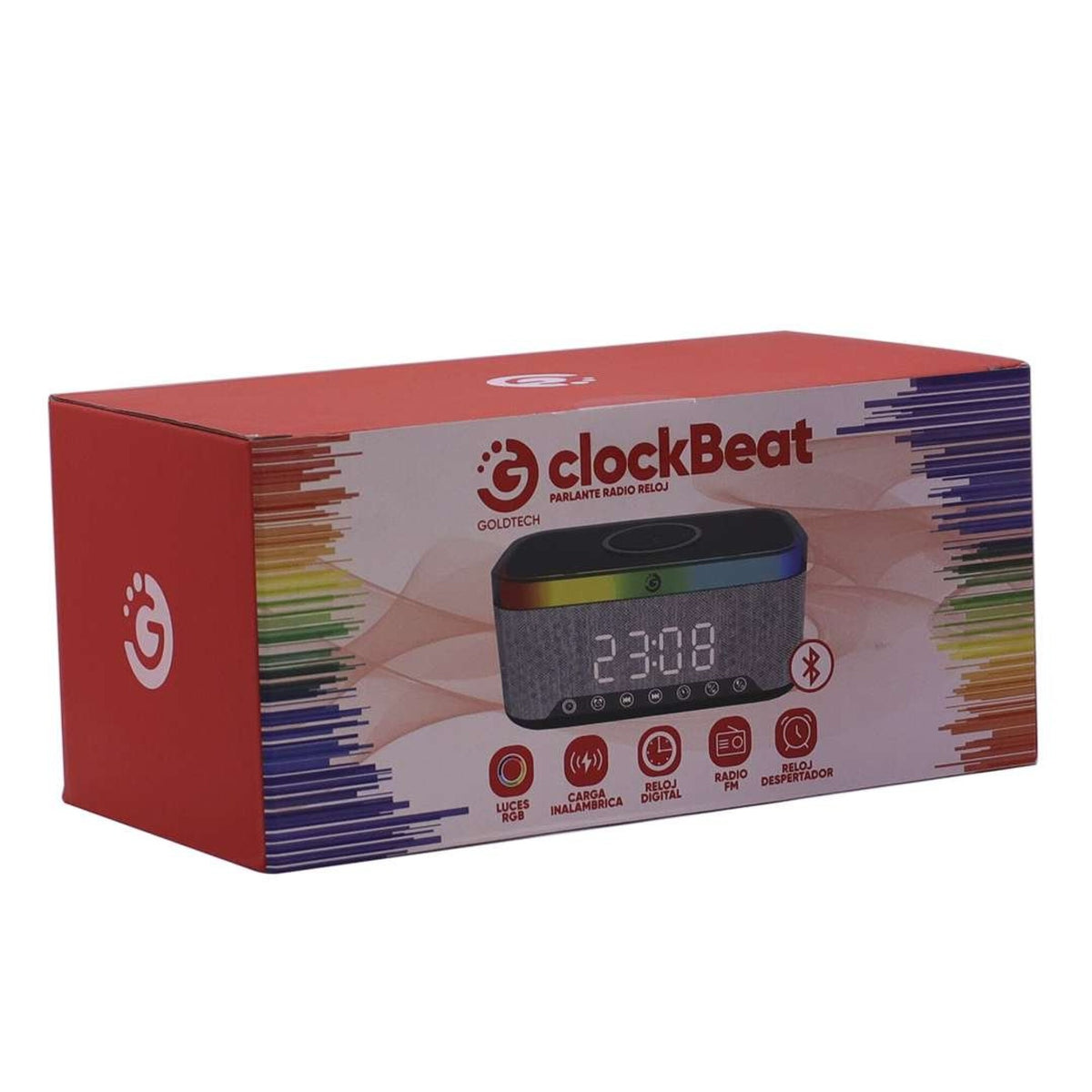 Reloj Parlante Cargador Inalambrico Goldtech Luz RGB Radio