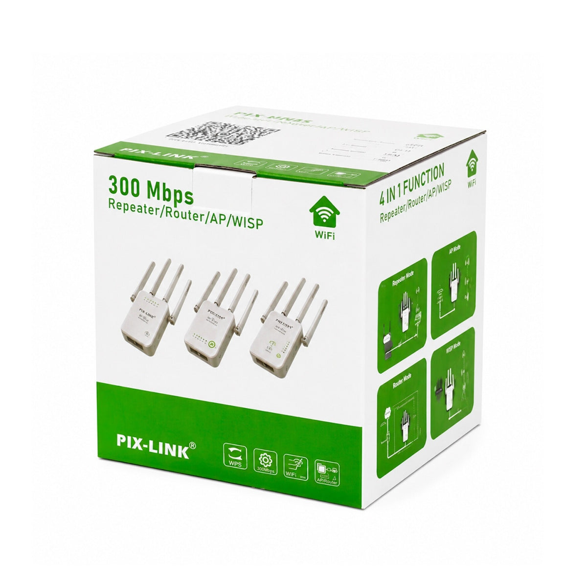 Repetidor WiFi Pix-Link 300Mbps 4 Antenas