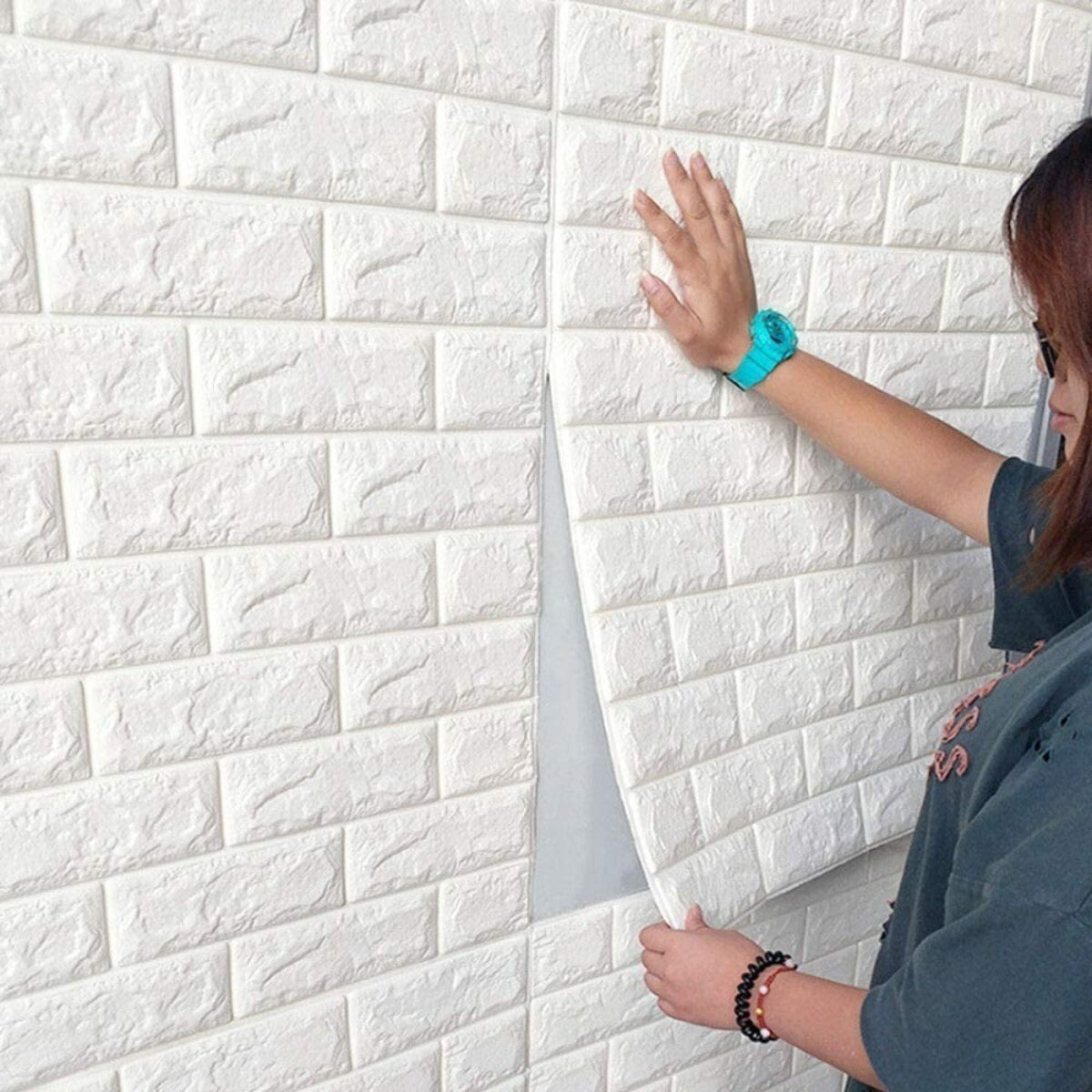 Revestimiento Pared Adhesivo Facil Colocacion Piedra X10 Un