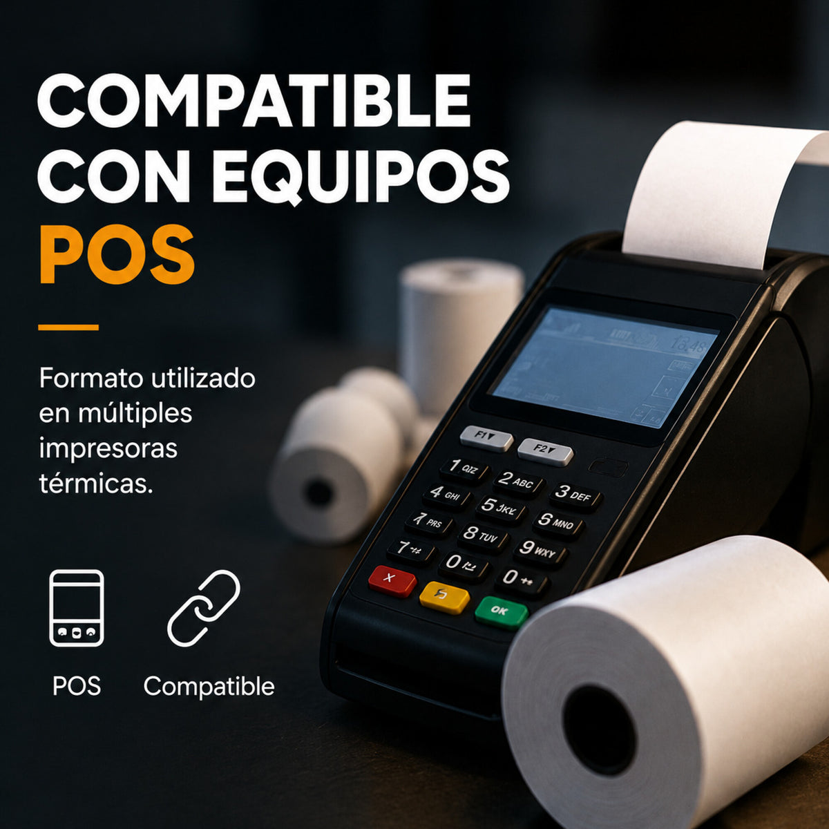 Rollo De Papel Térmico Para POS Impresora 57x40 mm Pack X100