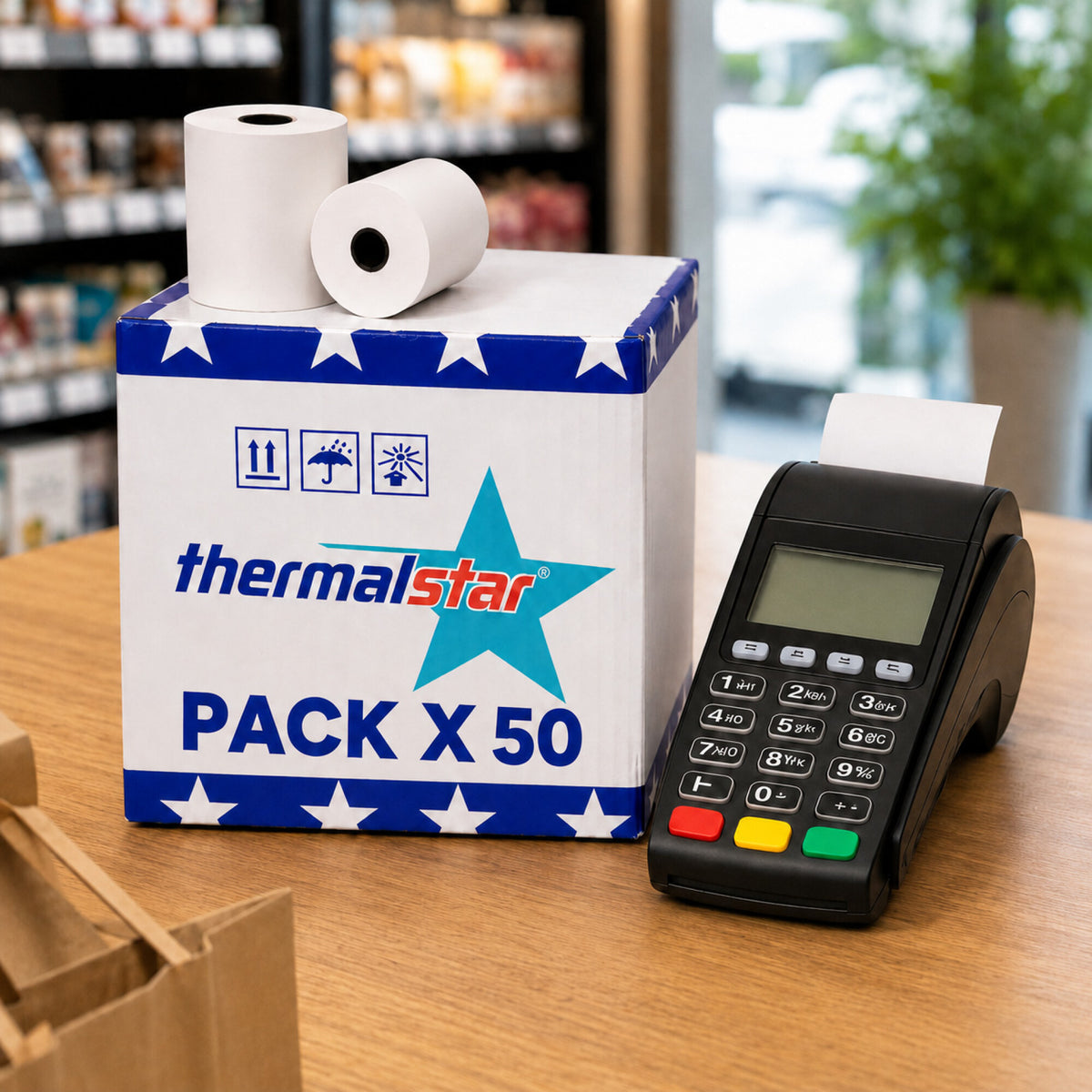 Rollo De Papel Térmico Para POS Impresora 57x40 mm Pack X50