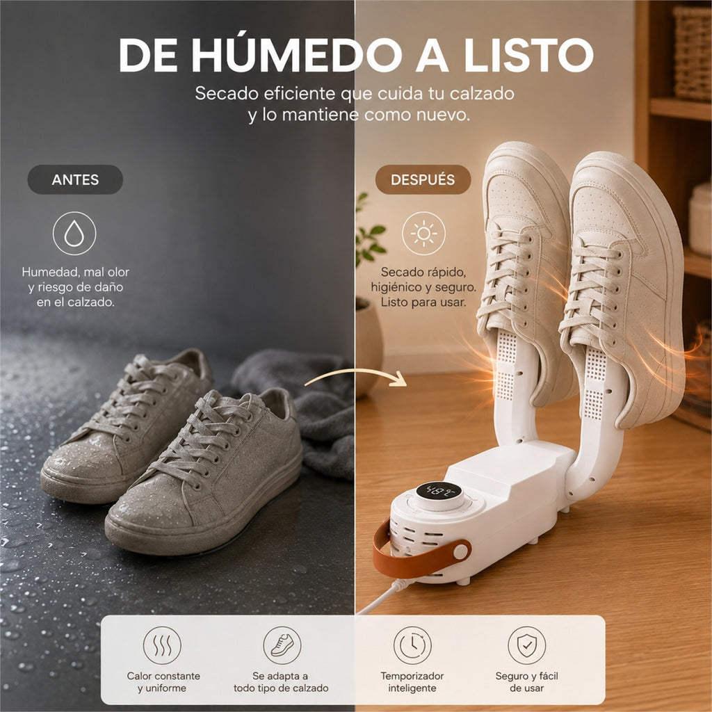 Secador Eléctrico de Calzado 150W con Temporizador
