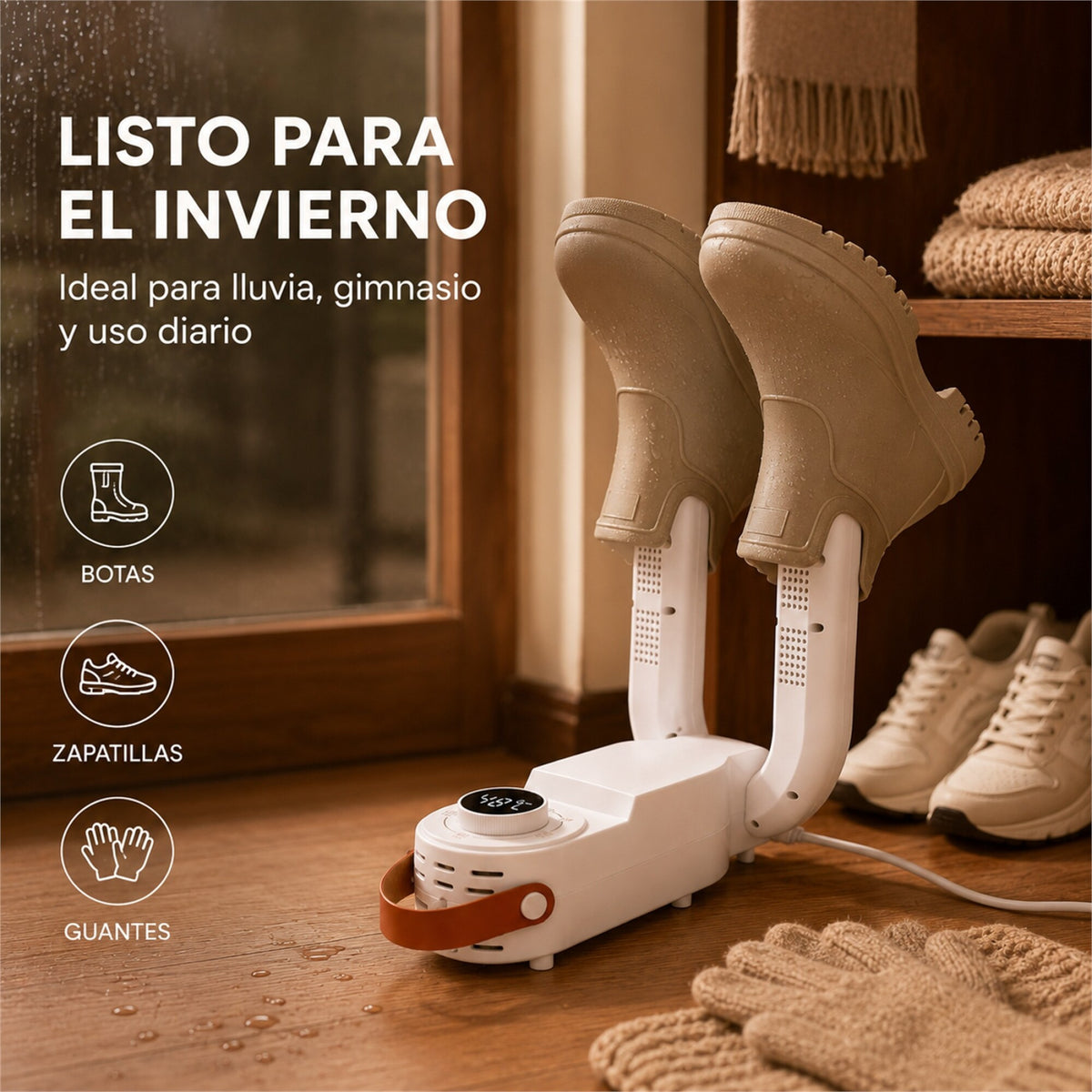 Secador Eléctrico de Calzado 150W con Temporizador