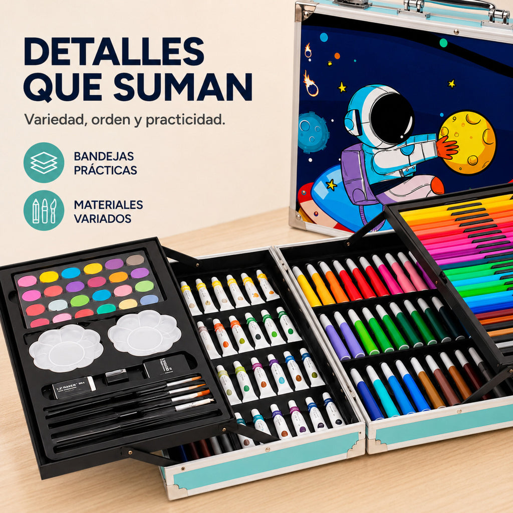 Set de Arte Infantil en Valija 145 Piezas