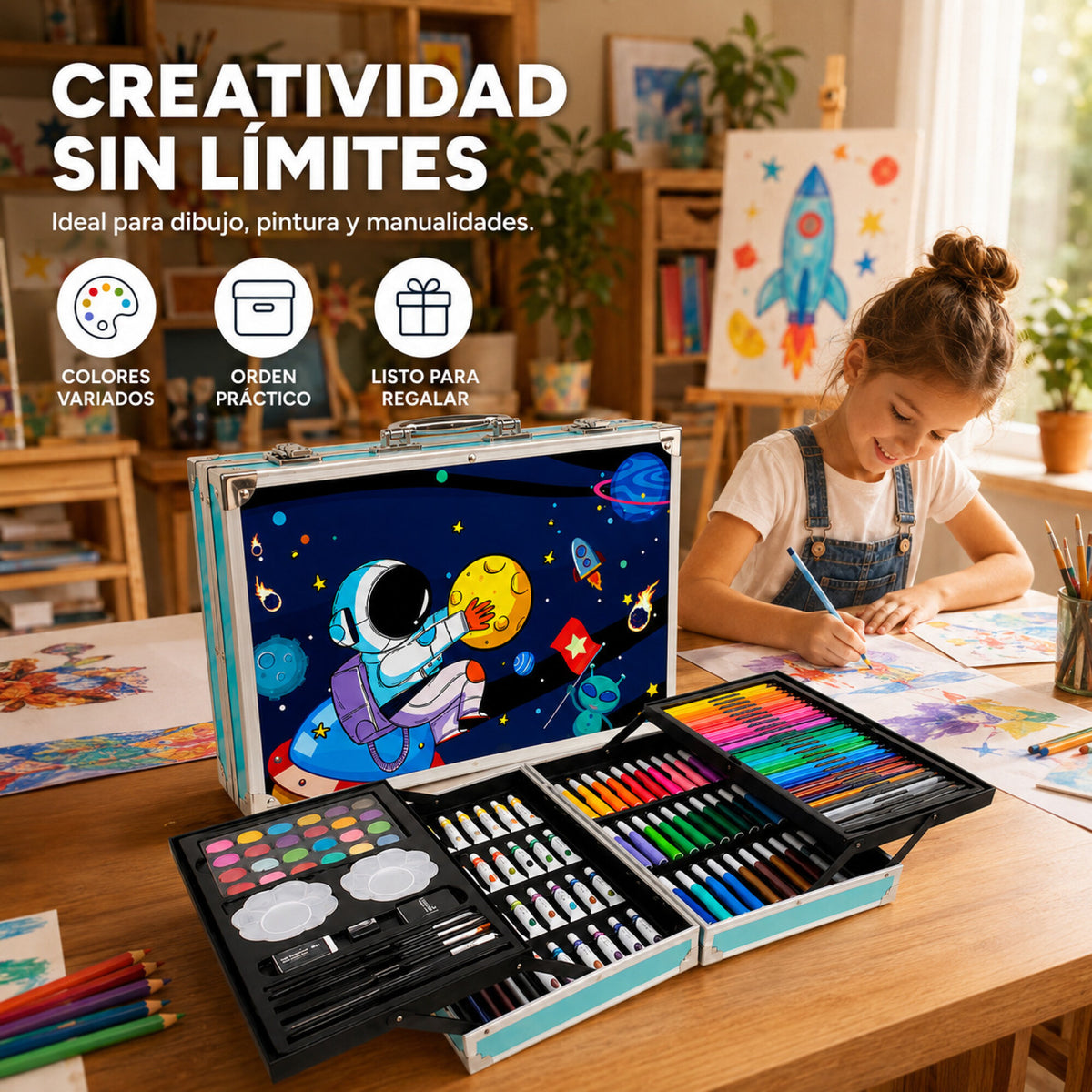 Set de Arte Infantil en Valija 145 Piezas