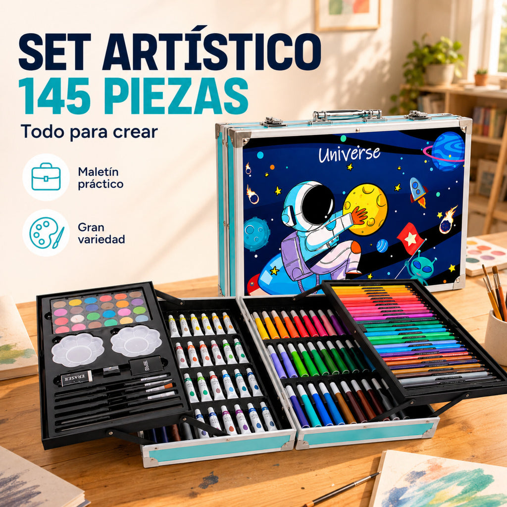 Set de Arte Infantil en Valija 145 Piezas