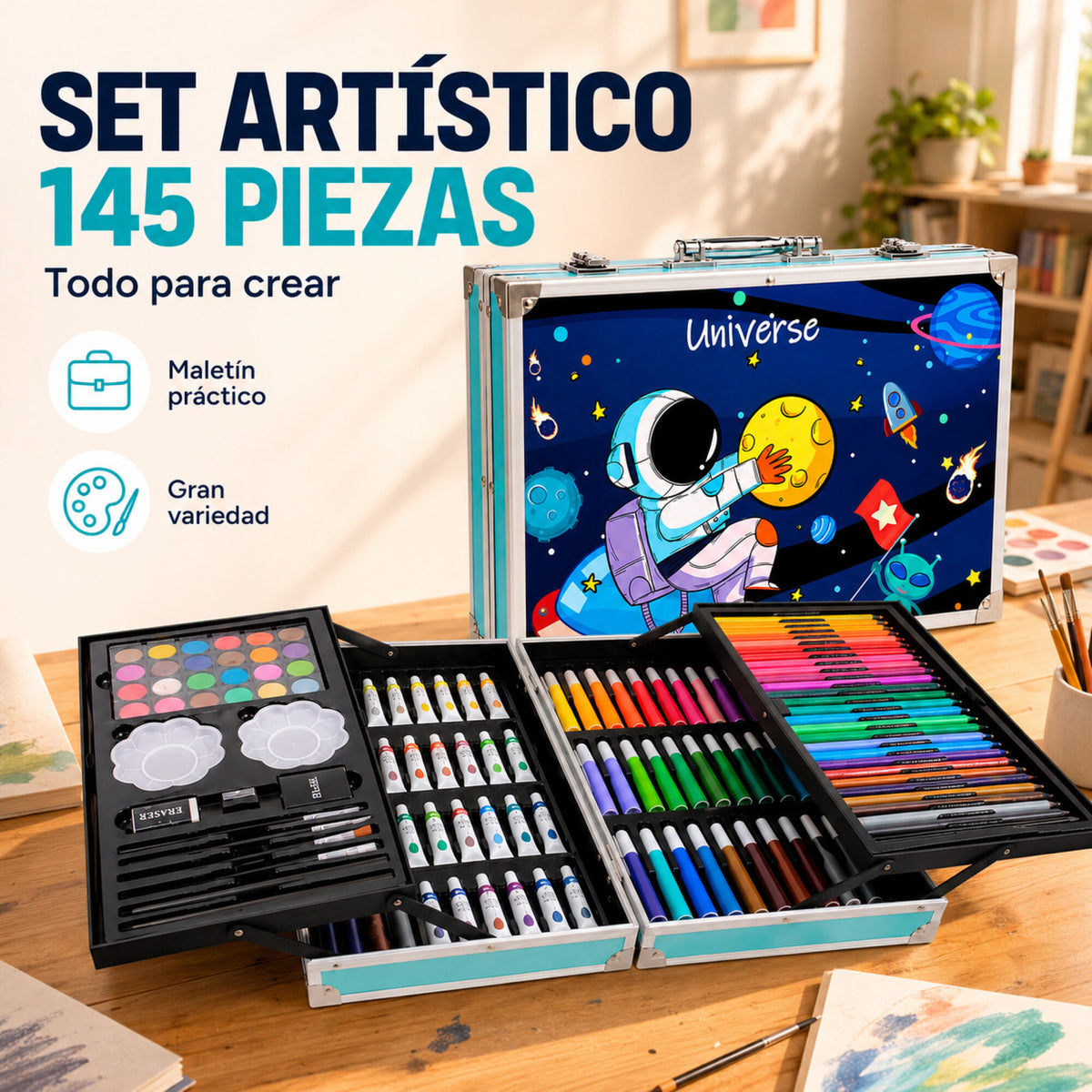 Set de Arte Infantil en Valija 145 Piezas