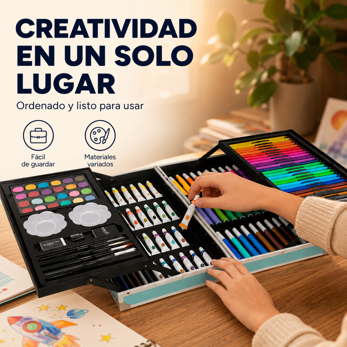 Set de Arte Infantil en Valija 145 Piezas