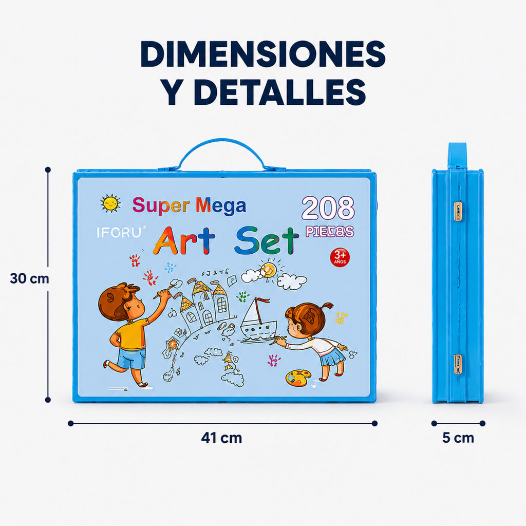 Set Kit Arte Dibujo Y Pinturas 208 Piezas Valija Infantil