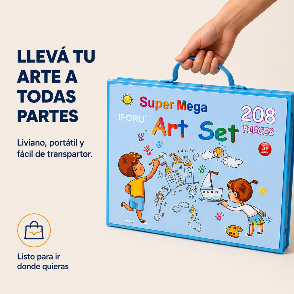 Set Kit Arte Dibujo Y Pinturas 208 Piezas Valija Infantil