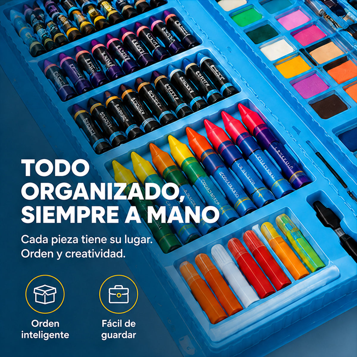 Set Kit Arte Dibujo Y Pinturas 208 Piezas Valija Infantil