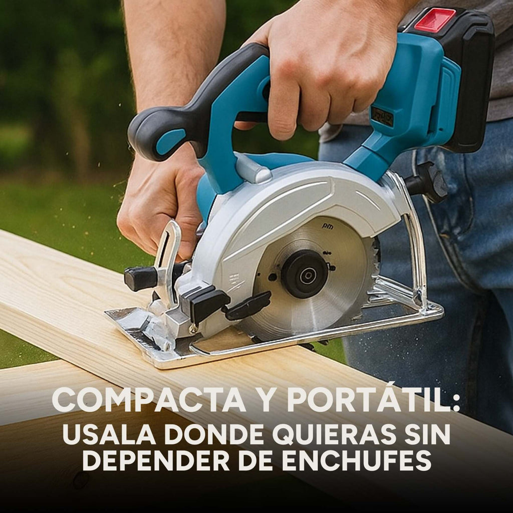 Sierra Circular Inalámbrica Portátil 850W Con 2 Baterías 48V
