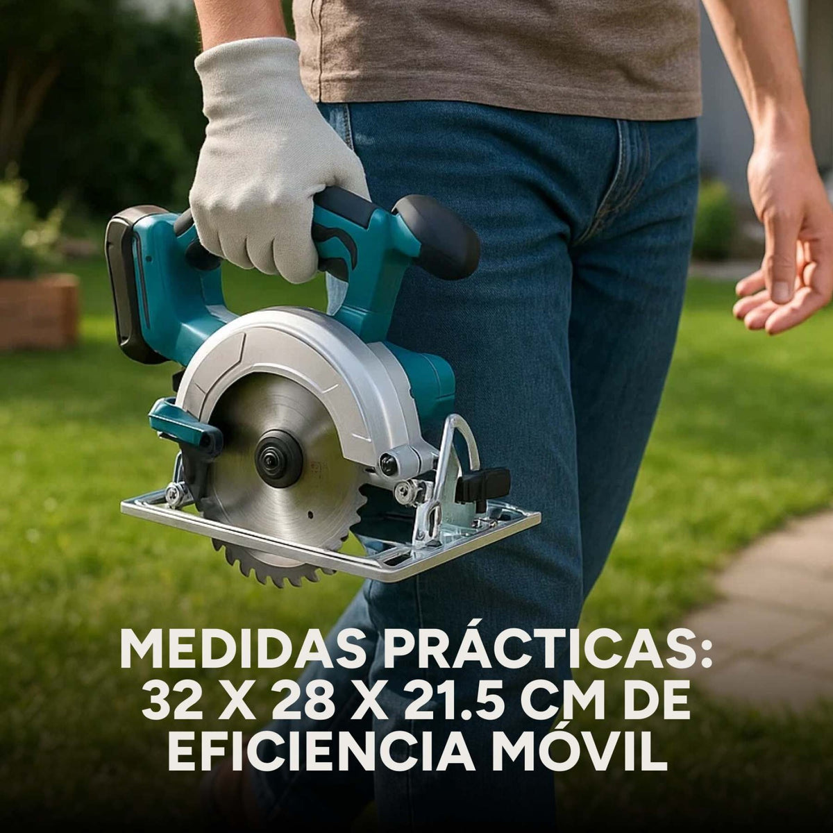 Sierra Circular Inalámbrica Portátil 850W Con 2 Baterías 48V