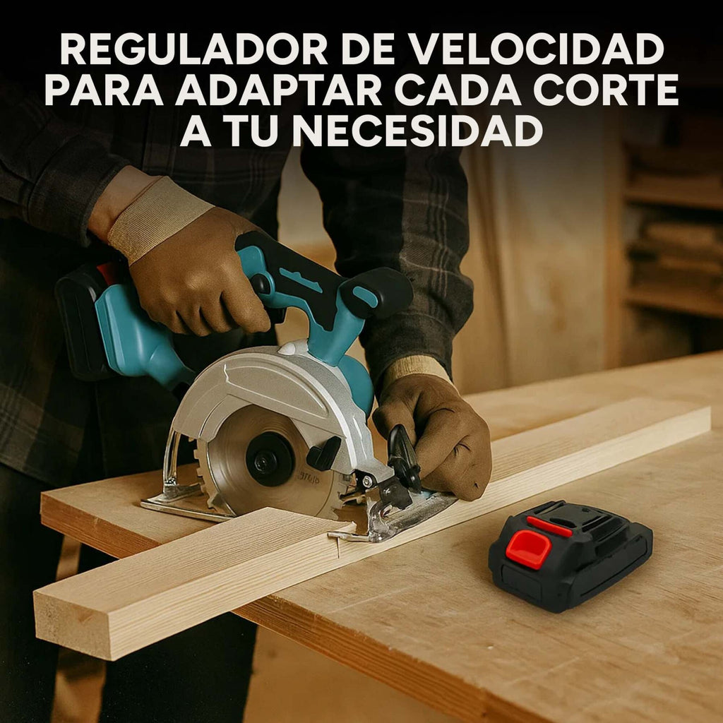 Sierra Circular Inalámbrica Portátil 850W Con 2 Baterías 48V