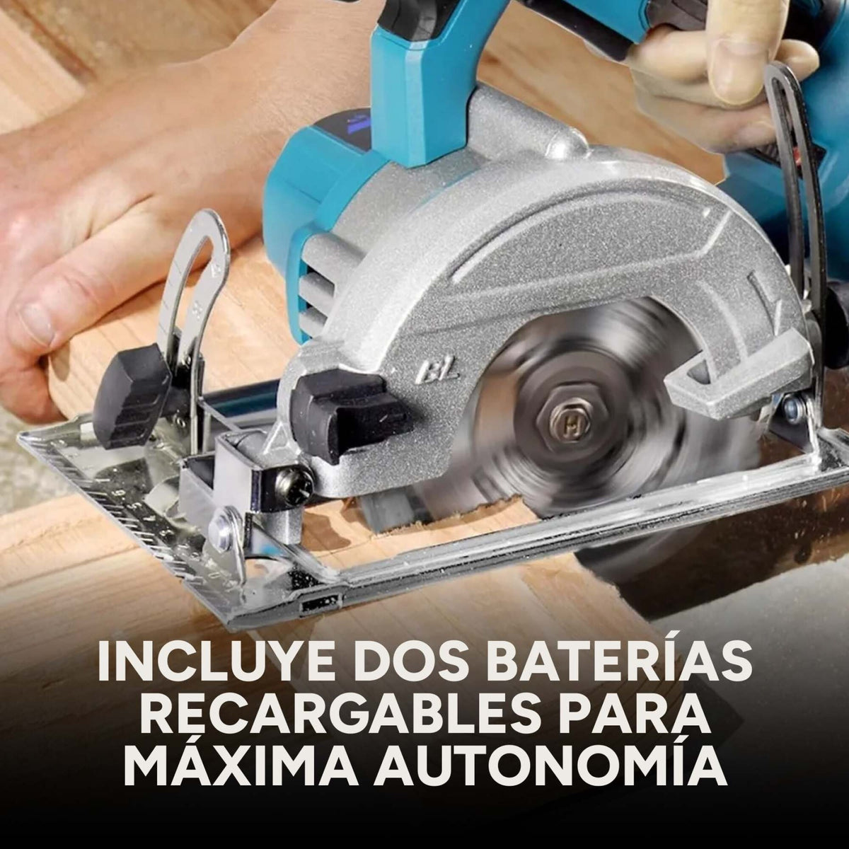 Sierra Circular Inalámbrica Portátil 850W Con 2 Baterías 48V