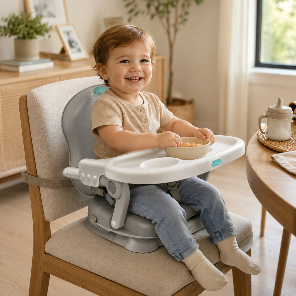 Silla de Comer para Bebé Plegable con Bandeja
