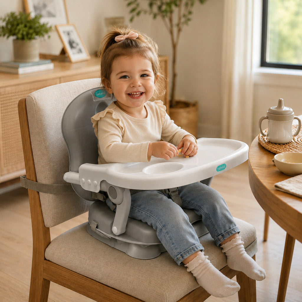 Silla de Comer para Bebé Plegable con Bandeja