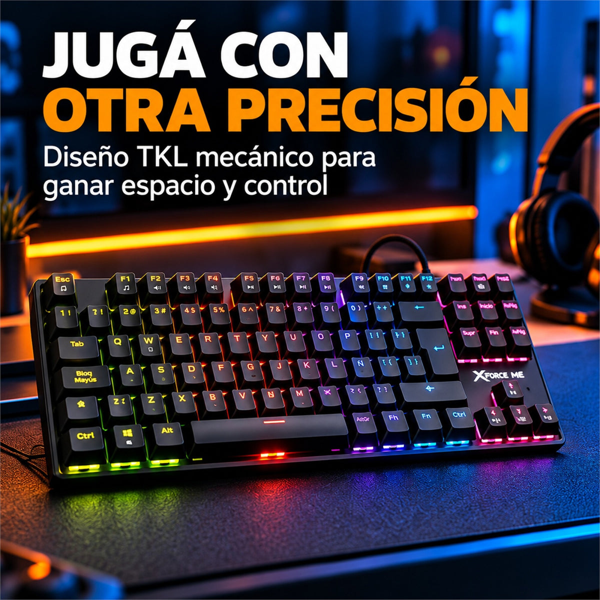 Teclado Gamer Mecánico RGB Xtrike Me GK-989B Anti-ghosting
