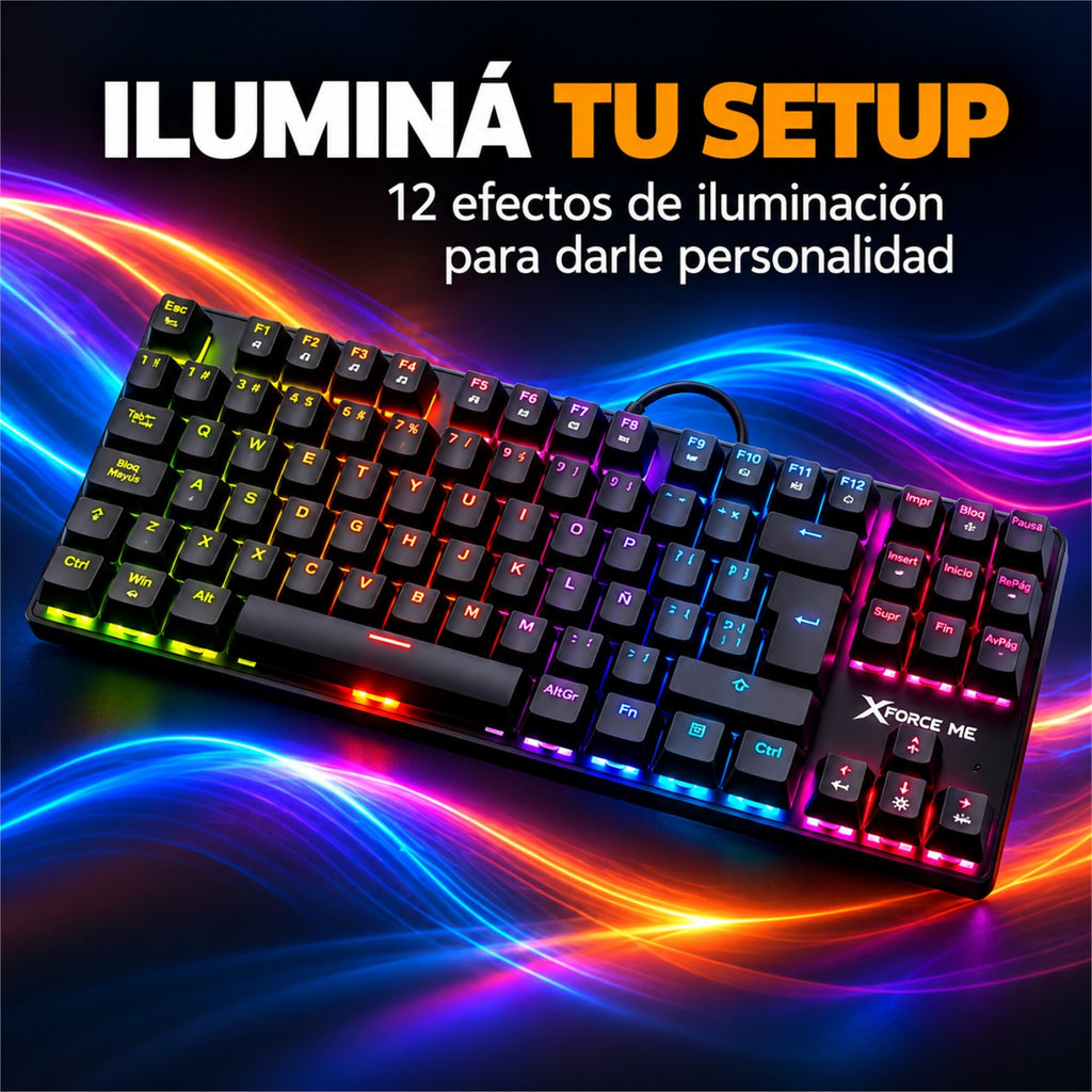 Teclado Gamer Mecánico RGB Xtrike Me GK-989B Anti-ghosting