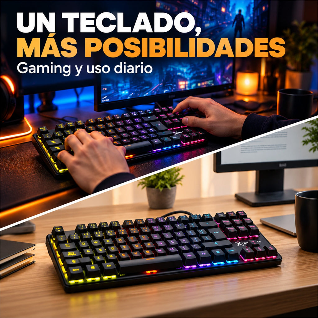 Teclado Gamer Mecánico RGB Xtrike Me GK-989B Anti-ghosting
