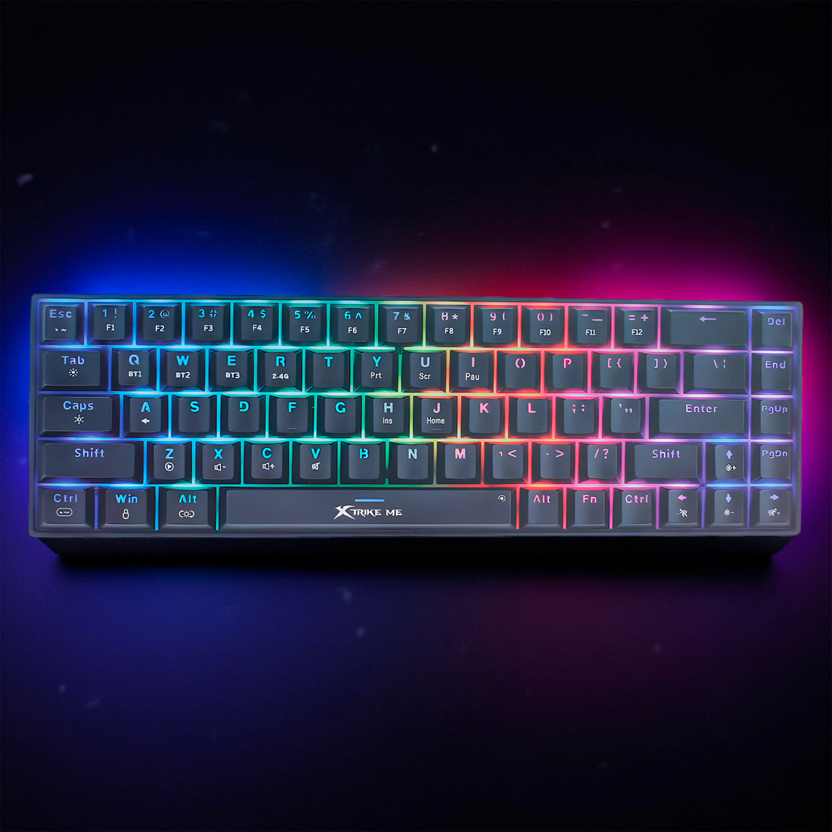 Teclado Mecánico Inalámbrico Gamer RGB Xtrike Me GK-995W BK