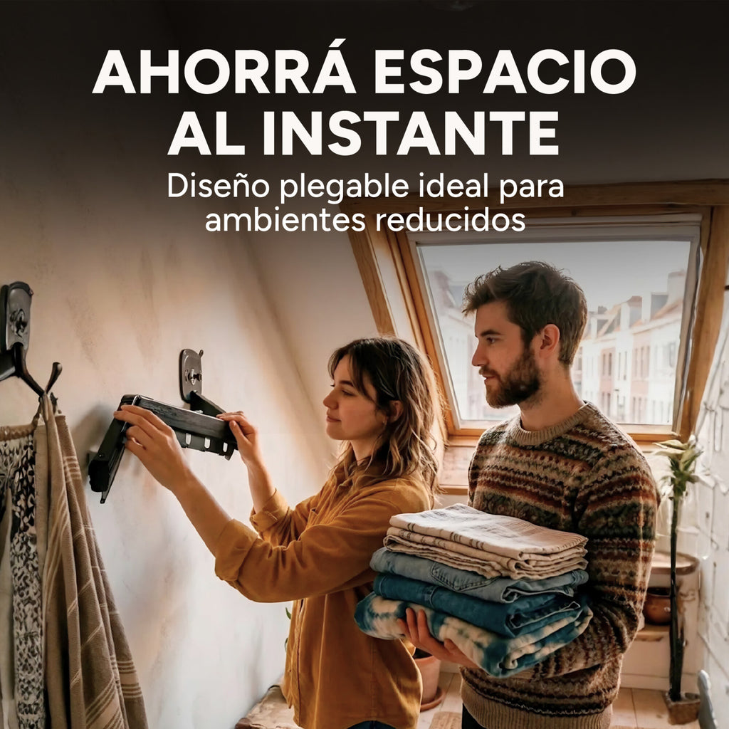 Tendedero Ropa Plegable Extensible 96 Cm 180° Ventosa Balcón