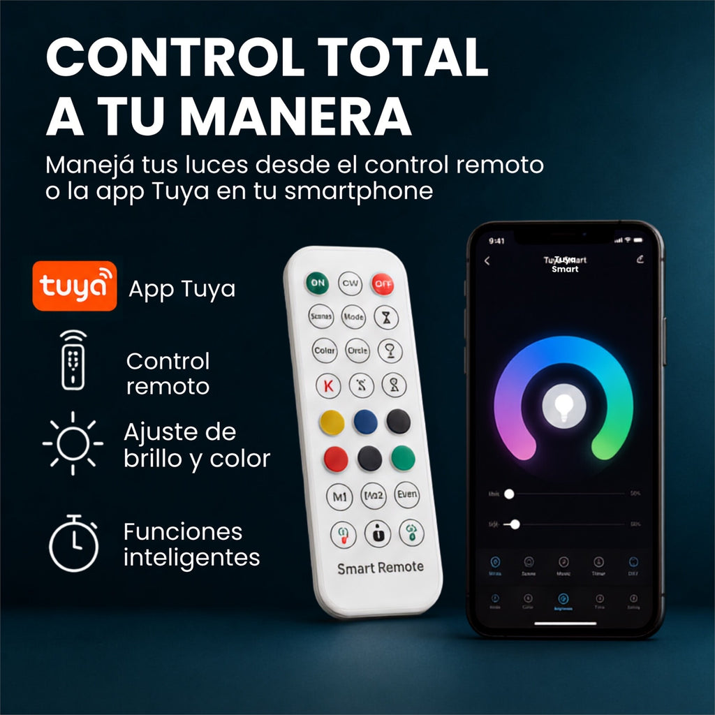 Transformador 24V P/ Luces RGB WPC App Tuya +Control 6 Canal
