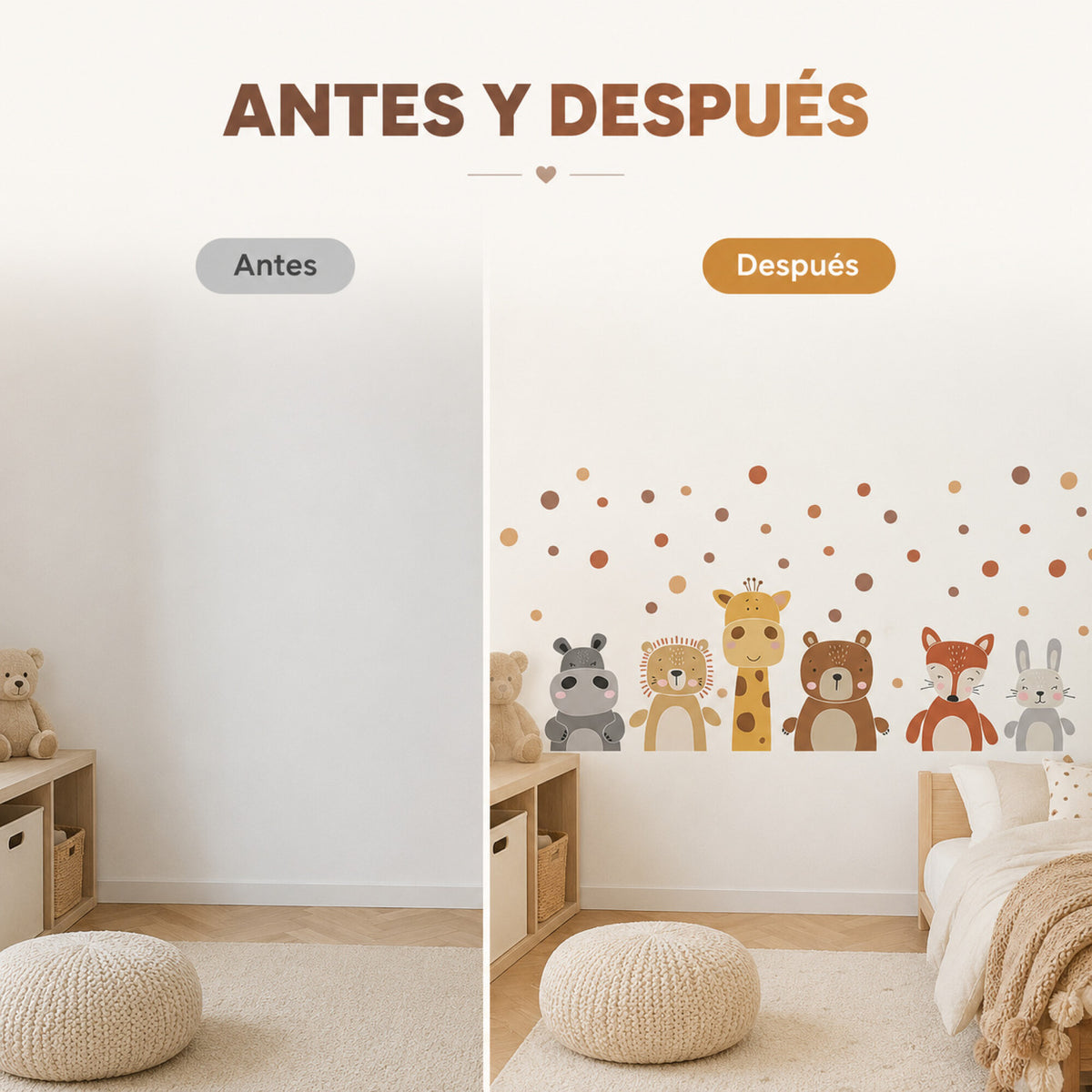 Vinilo Decorativo Infantil Animales de la Selva 60 x 30 cm