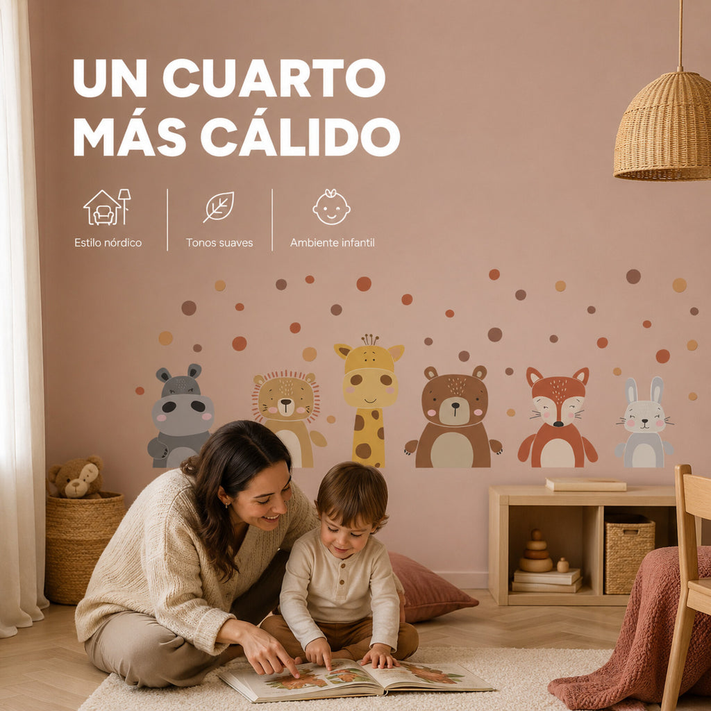 Vinilo Decorativo Infantil Animales de la Selva 60 x 30 cm