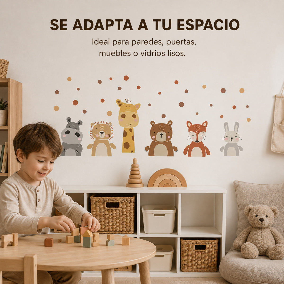 Vinilo Decorativo Infantil Animales de la Selva 60 x 30 cm
