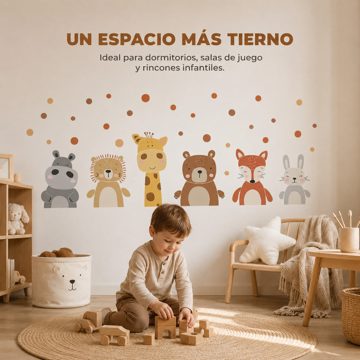 Vinilo Decorativo Infantil Animales de la Selva 60 x 30 cm