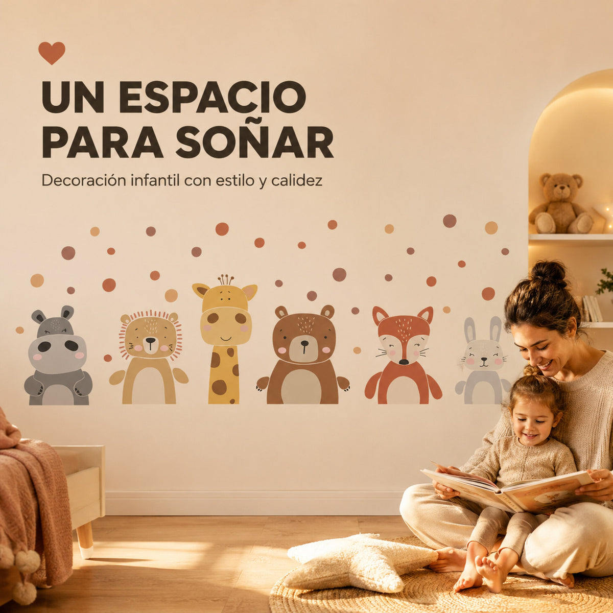 Vinilo Decorativo Infantil Animales de la Selva 60 x 30 cm