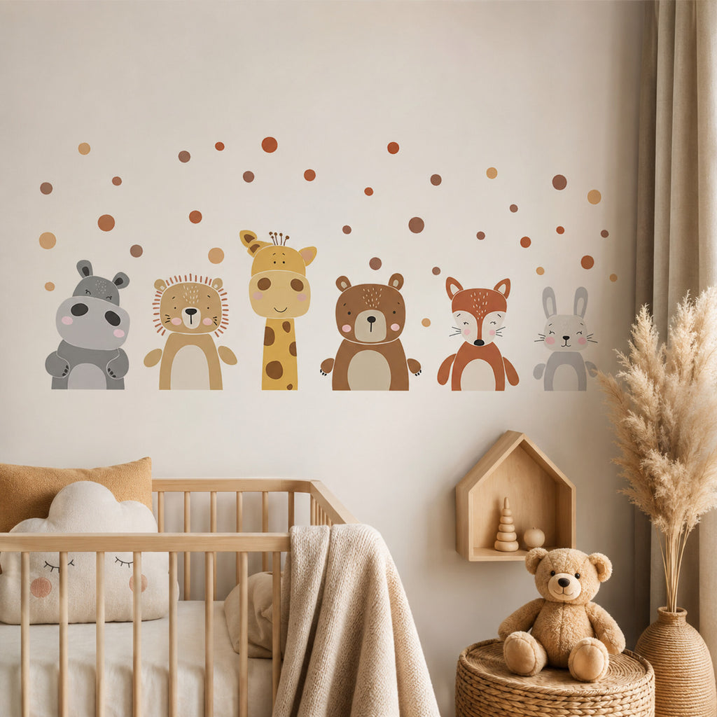 Vinilo Decorativo Infantil Animales de la Selva 60 x 30 cm