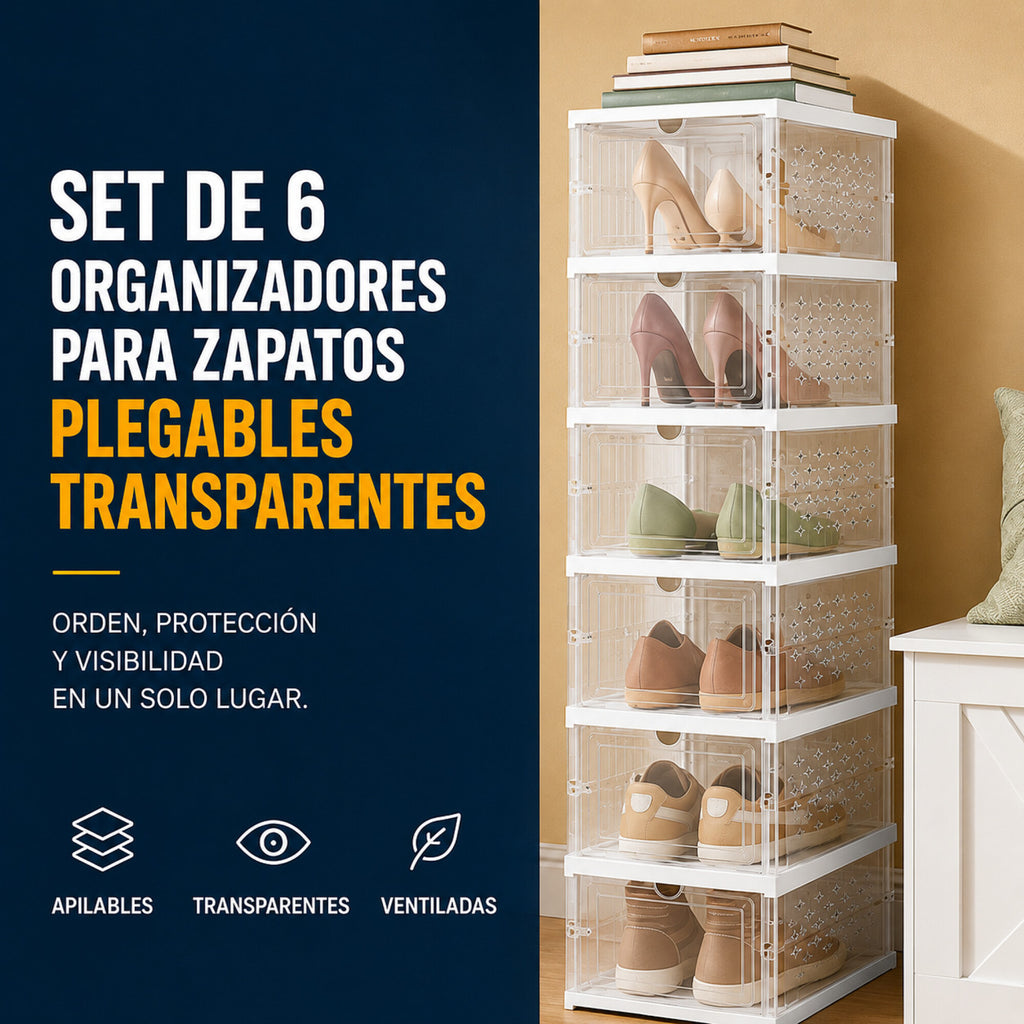 Zapatera Plegable 6 Zapatos Organizador Multiuso Ventilación
