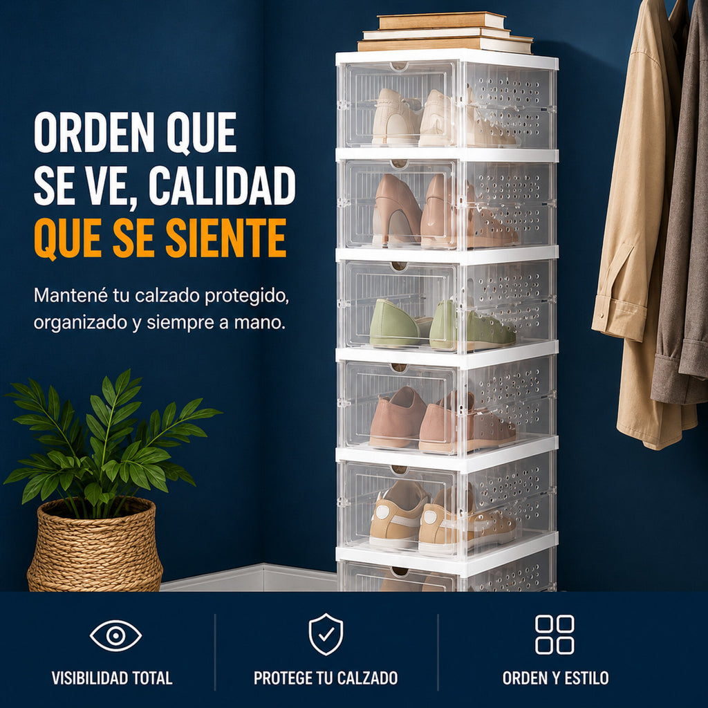 Zapatera Plegable 6 Zapatos Organizador Multiuso Ventilación
