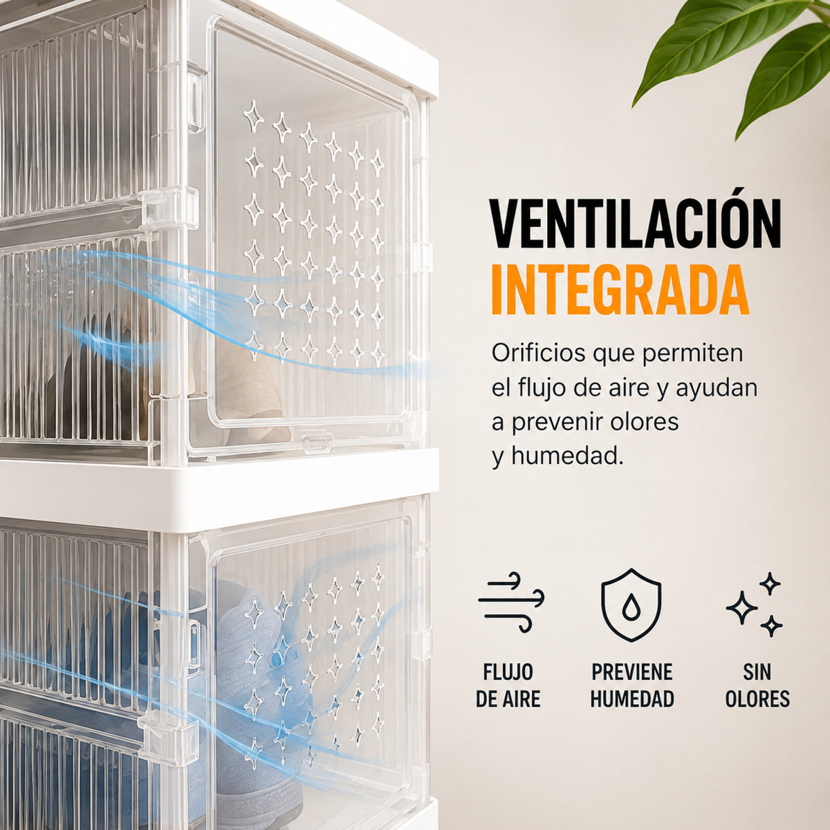 Zapatera Plegable 6 Zapatos Organizador Multiuso Ventilación